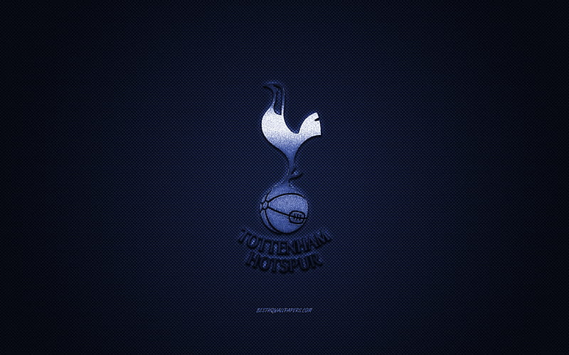 Tottenham Hotspur FC, English football club, Premier League, blue logo, blue carbon fiber background, football, London, England, Tottenham Hotspur logo, HD wallpaper