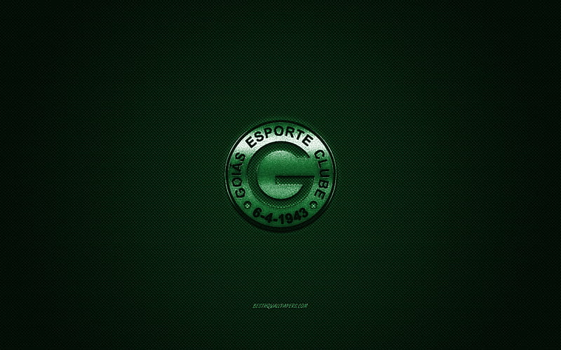 Goias EC, Brazilian football club, Serie A, Green logo, Green carbon fiber background, football, Goias, Brazil, Goias logo, Goias Esporte Clube, HD wallpaper