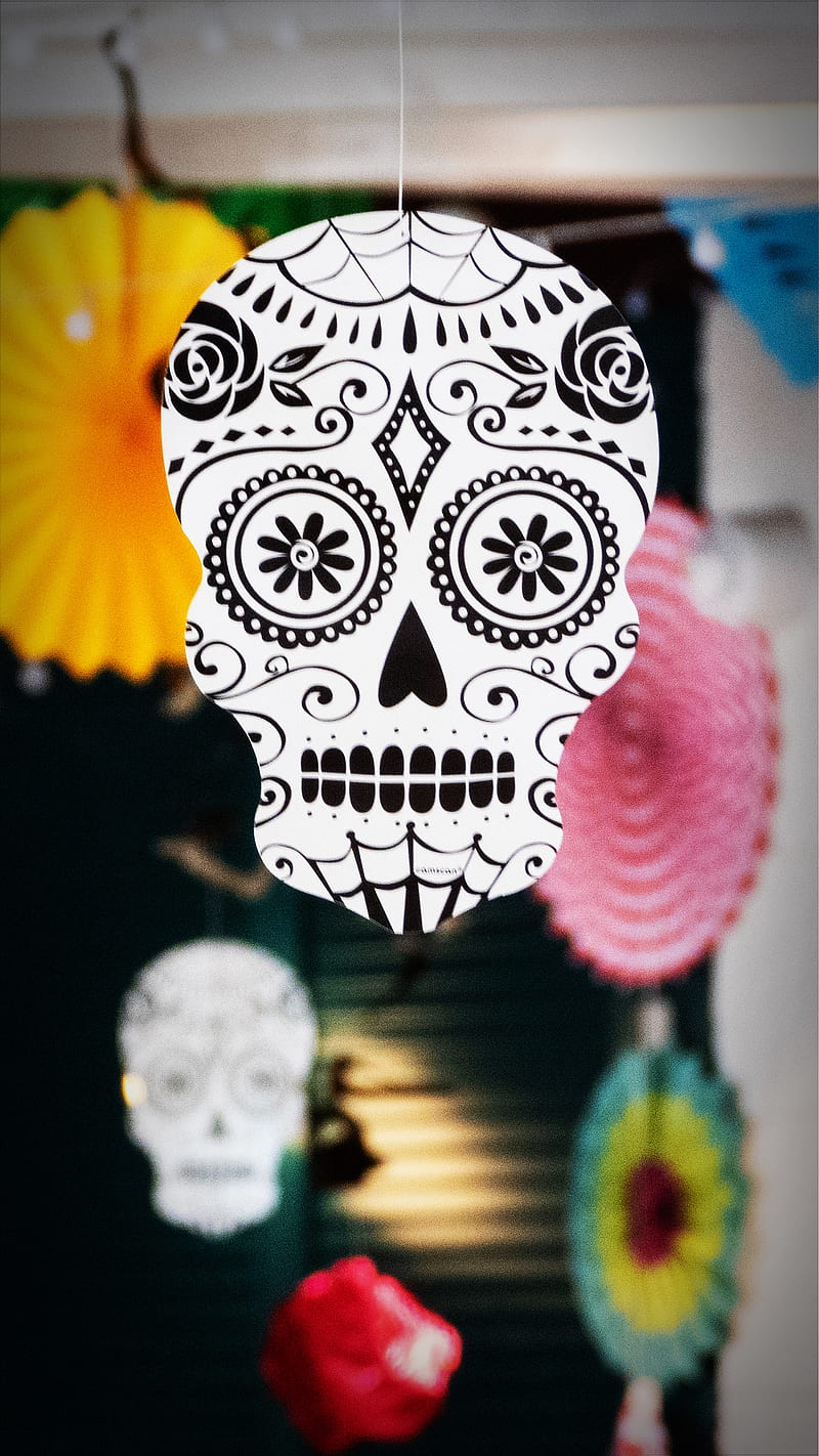 Skull 34, bonito, dayofthedead, dead, death, halloween, happy, horror, scary, skull, HD phone wallpaper