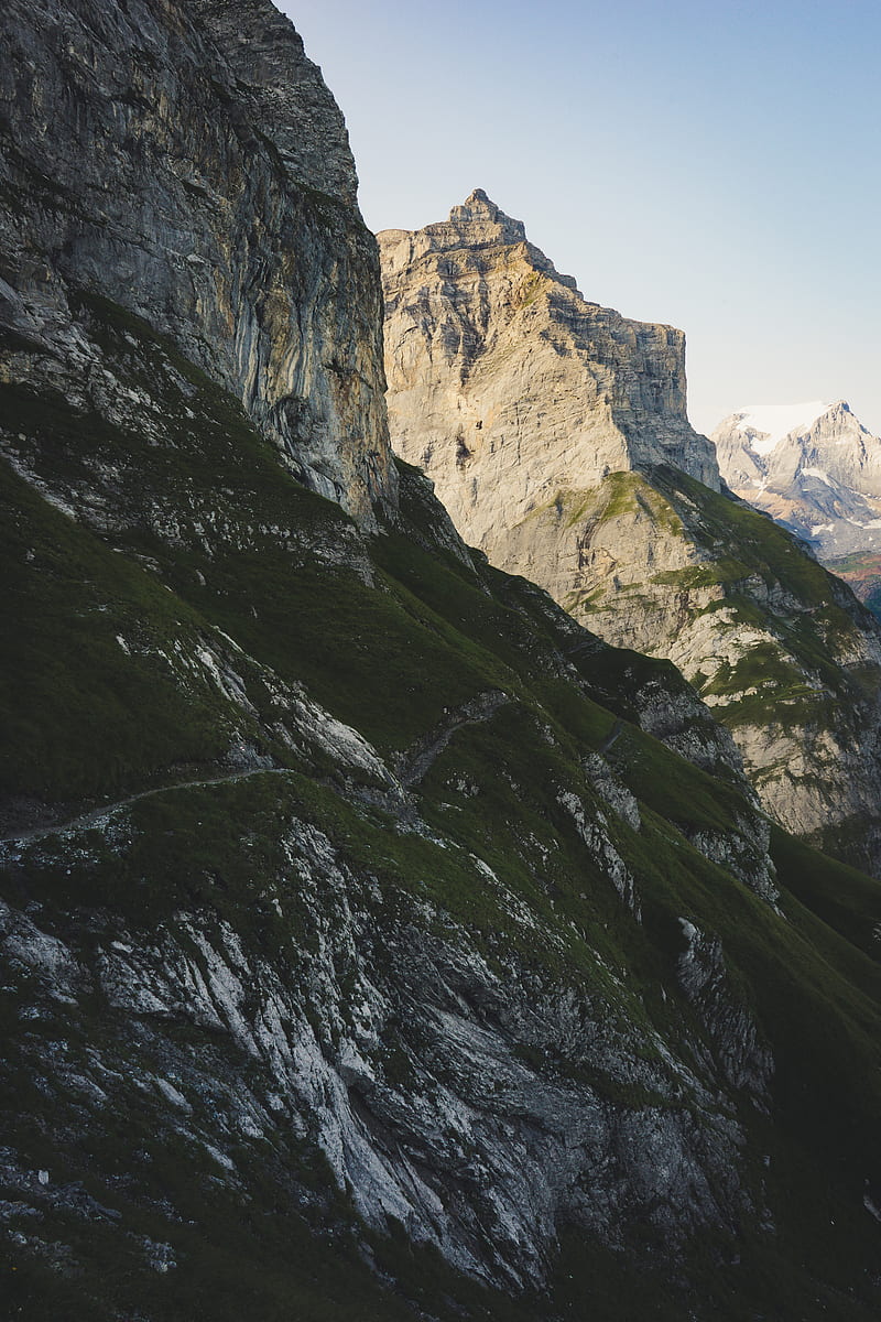 mountains, slope, path, rocks, peaks, HD phone wallpaper
