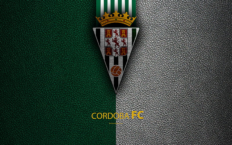 FC Cordoba Spanish Football Club, leather texture, logo, LaLiga2, Segunda Division, Córdoba, Spain, Second Division, football, HD wallpaper