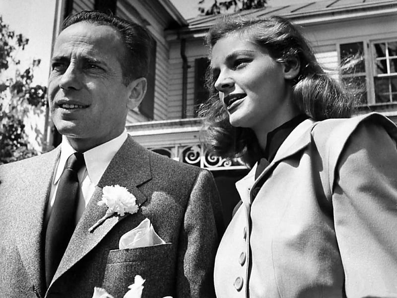 Humphery Bogart - Lauren Bacall01, protest, movie stars, humphery bogart, lauren bacall, HD wallpaper