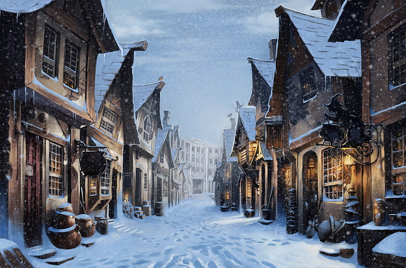 Harry Potter Christmas Village, Snow Village Christmas, HD wallpaper