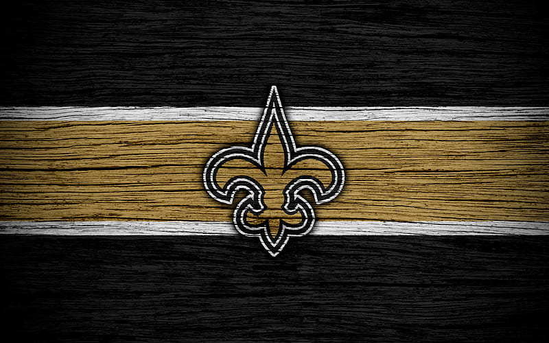 New Orleans Saints, NFL wooden texture, american football, logo, emblem, New Orleans, Louisiana, USA, National Football League, NFC, HD wallpaper