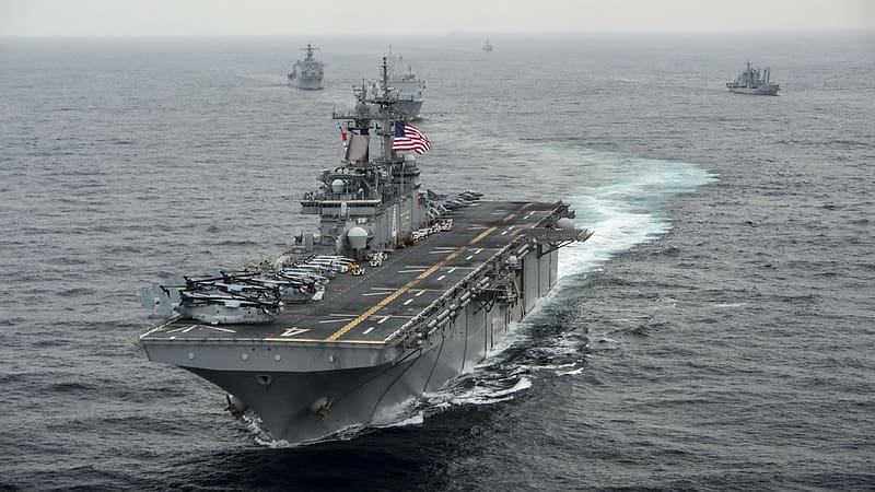 Ship, Military, Navy, Aircraft Carrier, Amphibious Assault Ship, Uss Boxer (L 4), Warships, HD wallpaper