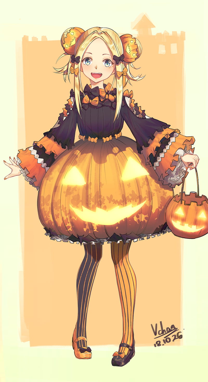 AI Generative halloween cartoon cute smiling little witch in a pumpkin  costume with a witch hat. vector cartoon character with pumpkin ghost  27188941 PNG