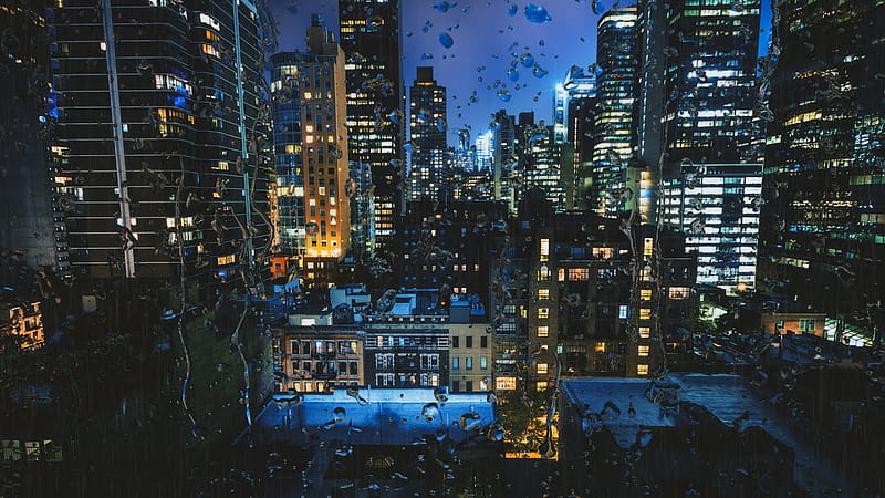 Midtown Manhattan. New York City Rain Sounds, HD wallpaper
