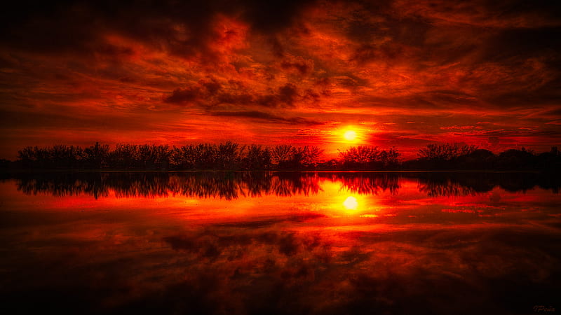 2k Free Download Red Sky At Night Red Glowing Bonito Sunset Incredible Clouds Gorgeous 5472