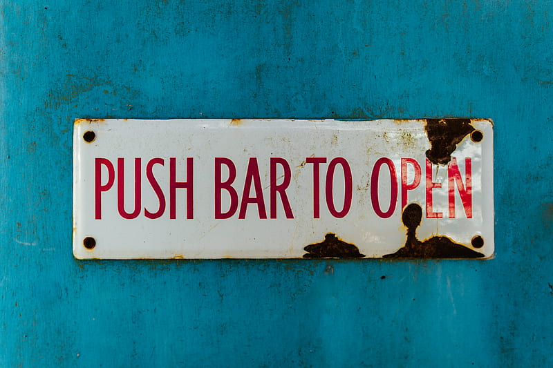 push bar to open signage, HD wallpaper