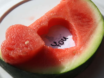Water-melon_for_you, red, food, watermelon, fruits, love, HD wallpaper |  Peakpx