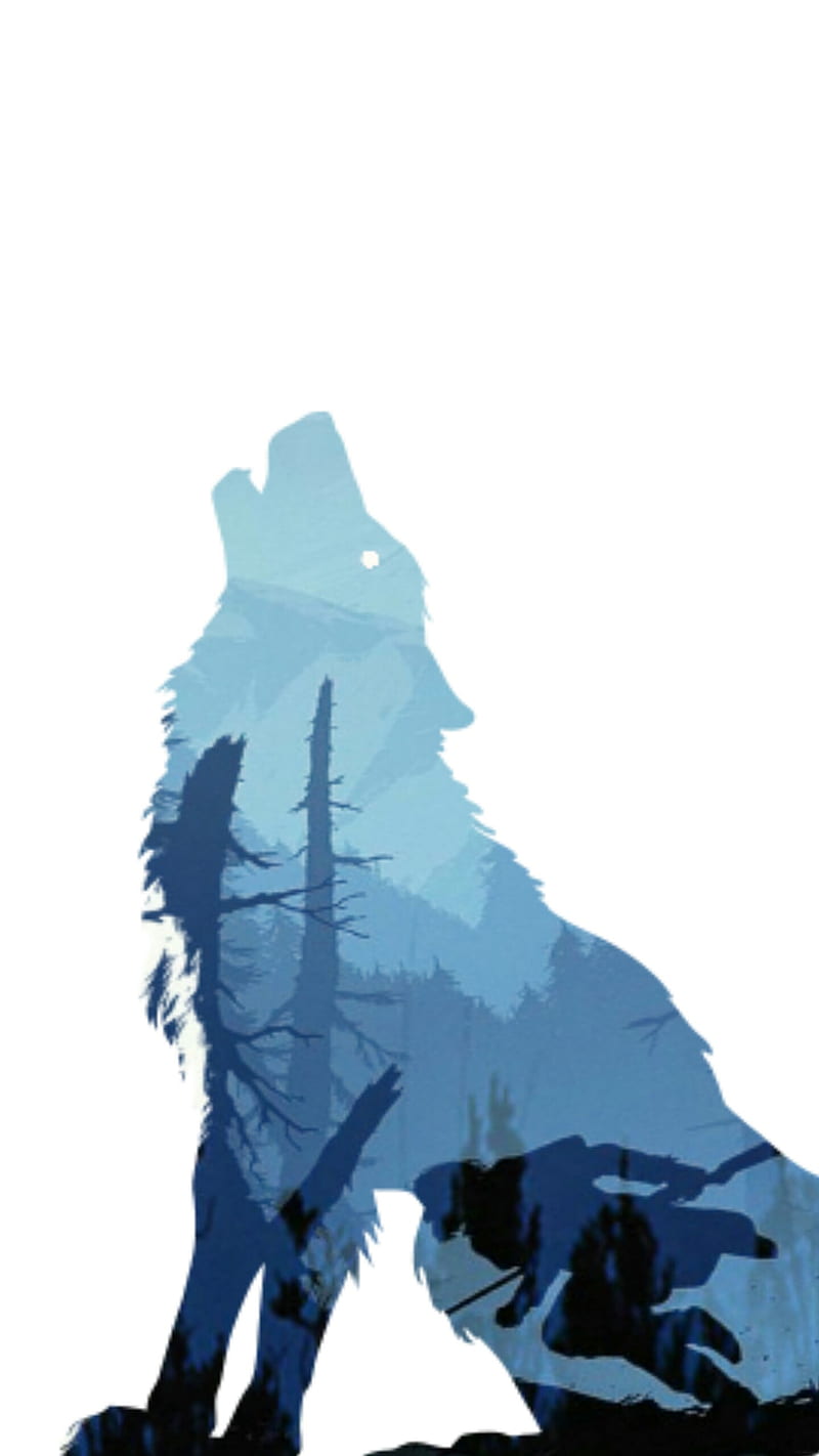 Wolf, blanc, cazador, lobo, mont, mountains, HD phone wallpaper