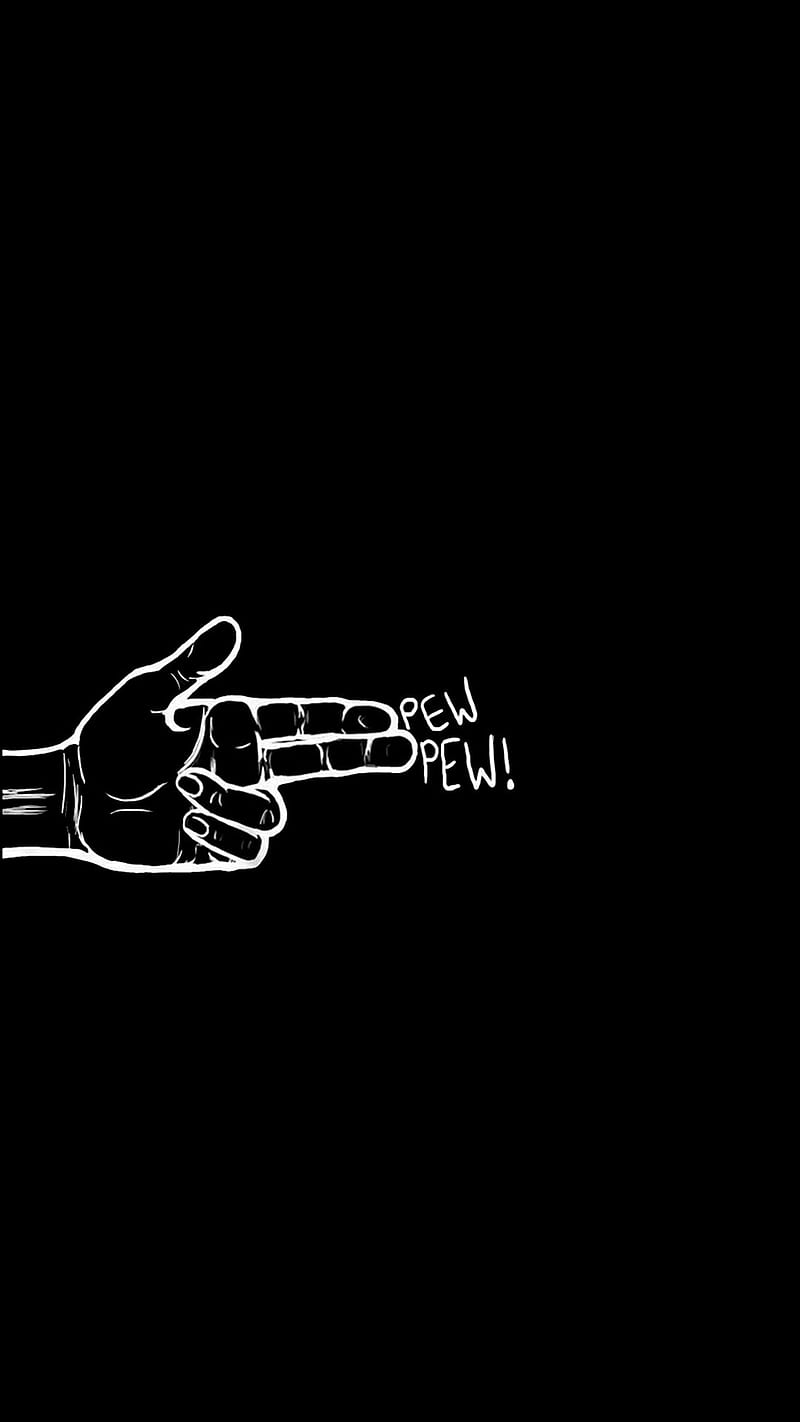 Gun Hand, black and white, drawing, pew pew, HD phone wallpaper