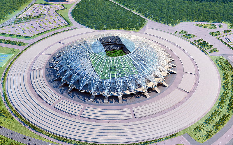Cosmos Arena Russian Football Stadium, Samara Arena, 2018 FIFA World Cup, Russia 2018, sports arena, Samara Russia, HD wallpaper