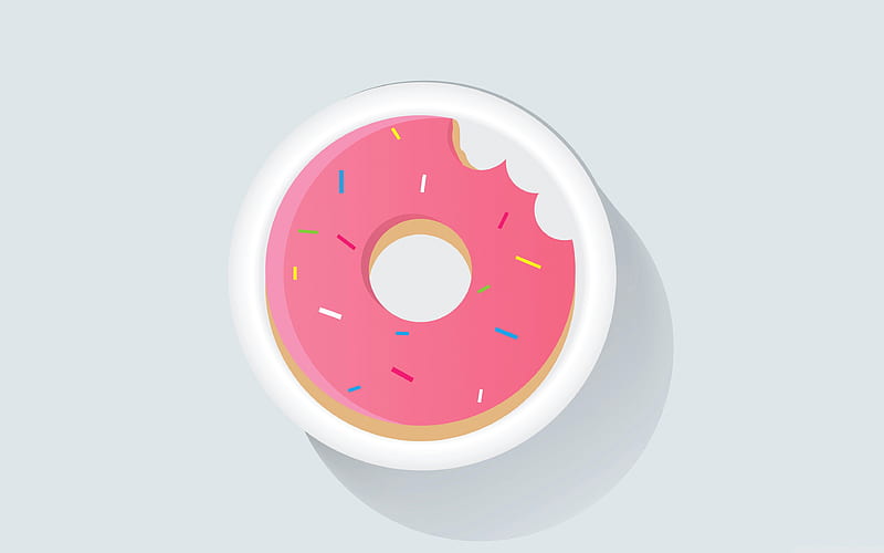 Donuts Minimalism , donuts, food, minimalism, artist, artwork, digital-art, HD wallpaper