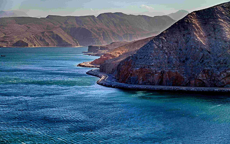 Musandam mountains, Oman, Arabian Peninsula, Asia, HD wallpaper