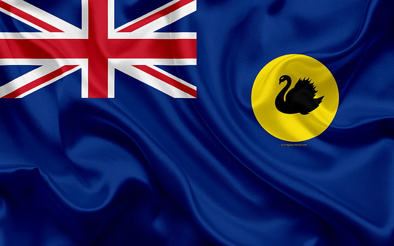 Flag of Western Australia silk flag, national flag, Australian State, national symbol, Western Australia, flag, Australia, HD wallpaper