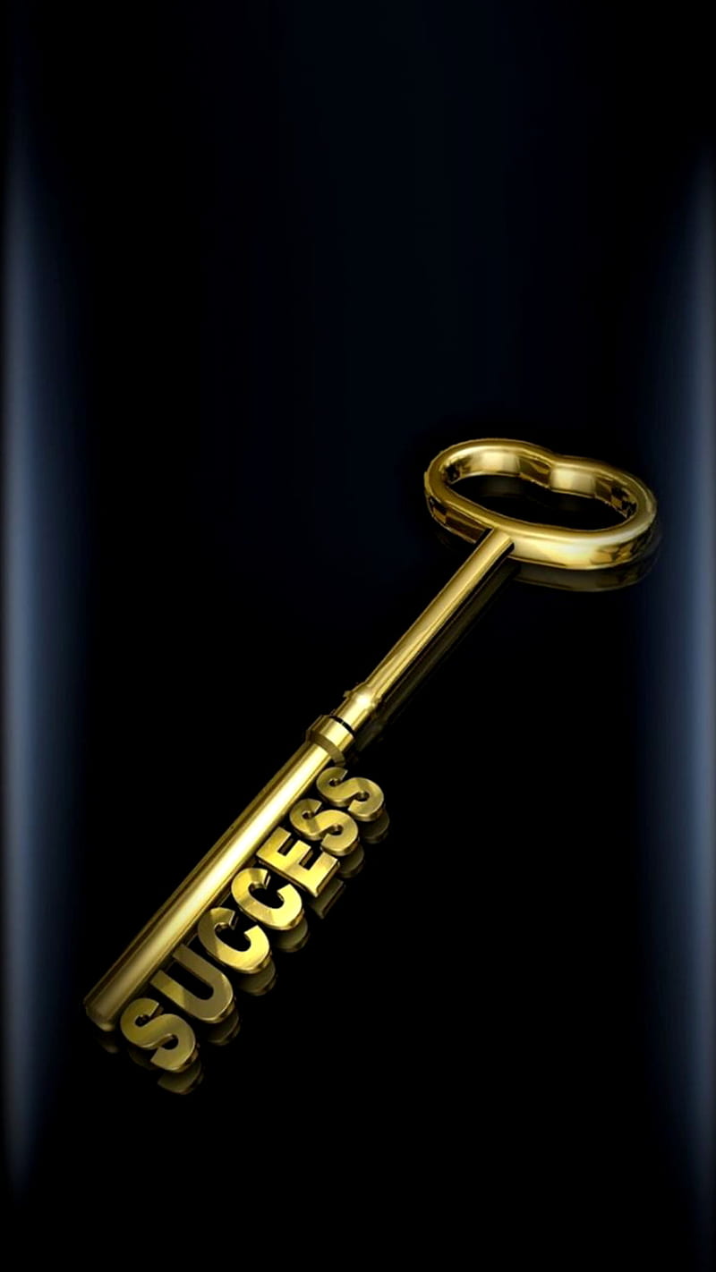 Key, background, dark, edge, golden, success, word, HD phone wallpaper