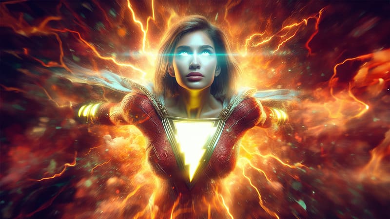 Mary Bromfield, shazam, superheroes, artist, artwork, digital-art, deviantart, HD wallpaper