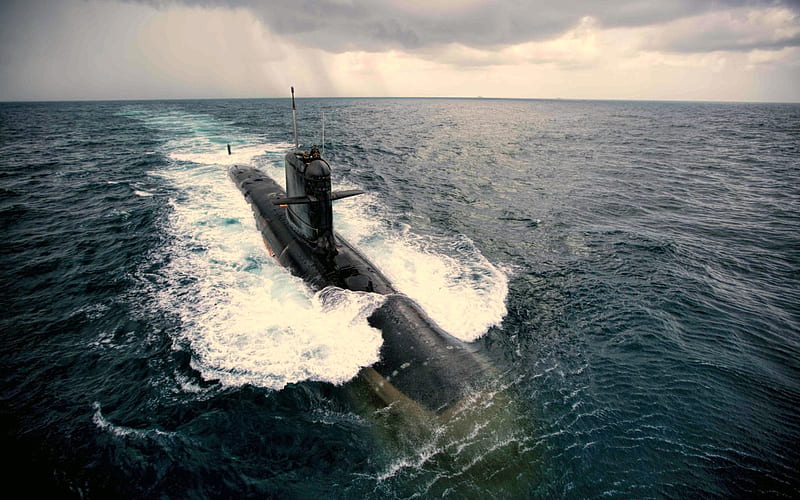INS Kalvari, S21, Kalvari-class submarine, diesel-electric attack submarine, Indian Navy, Indian Armed Forces, India, submarine, HD wallpaper