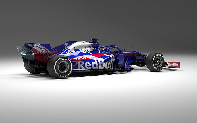 2019, Toro Rosso STR14, 2019 F1 car, Formula 1, new racing car, rear view, F1, Red Bull, STR14, Scuderia Toro Rosso, HD wallpaper