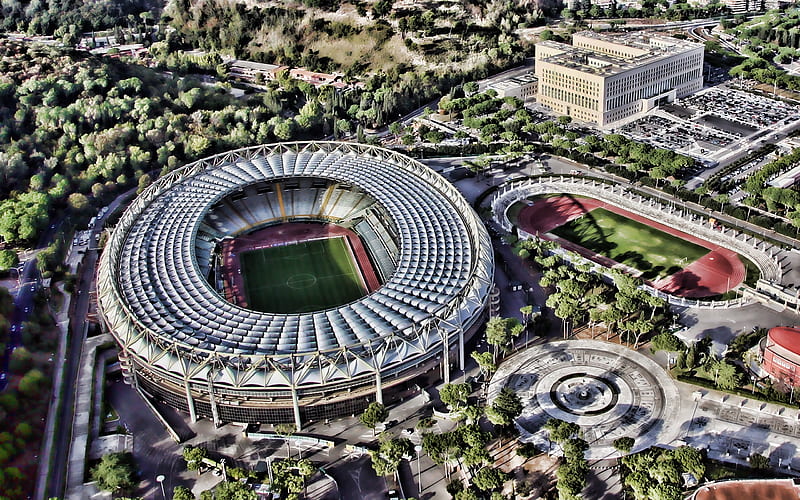 Stadio Olimpico, Rome, Italy, football stadium, AS Roma stadium, sports arena, Olimpico, HD wallpaper