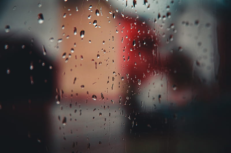 drops, glass, blurred, rain, HD wallpaper