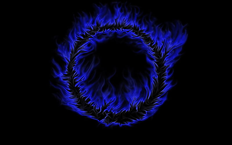 Blue Burning Flame Abstract , abstract, artist, artwork, digital-art, HD wallpaper
