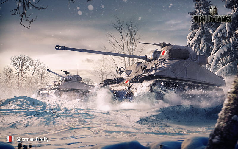 Sherman Firefly, winter, World of Tanks, WoT, HD wallpaper