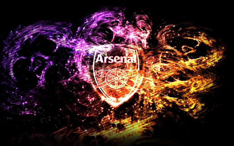 Arsenal FC, fan art, logo, Premier League, abstract art, England, soccer, football, The Gunners, HD wallpaper