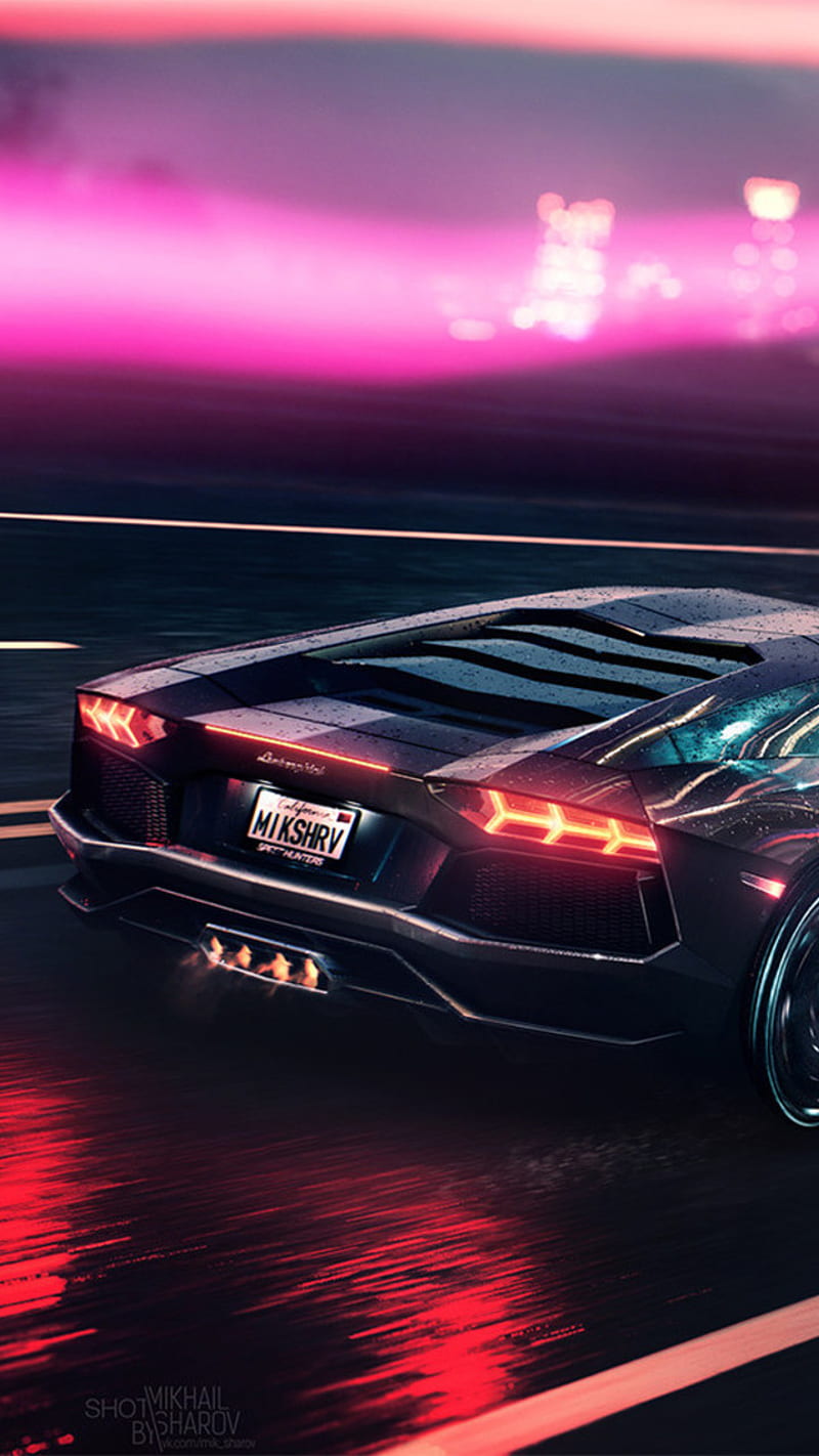 Lamborghini Neon, 2017, car, carros, super, supercar, supercars, HD phone wallpaper