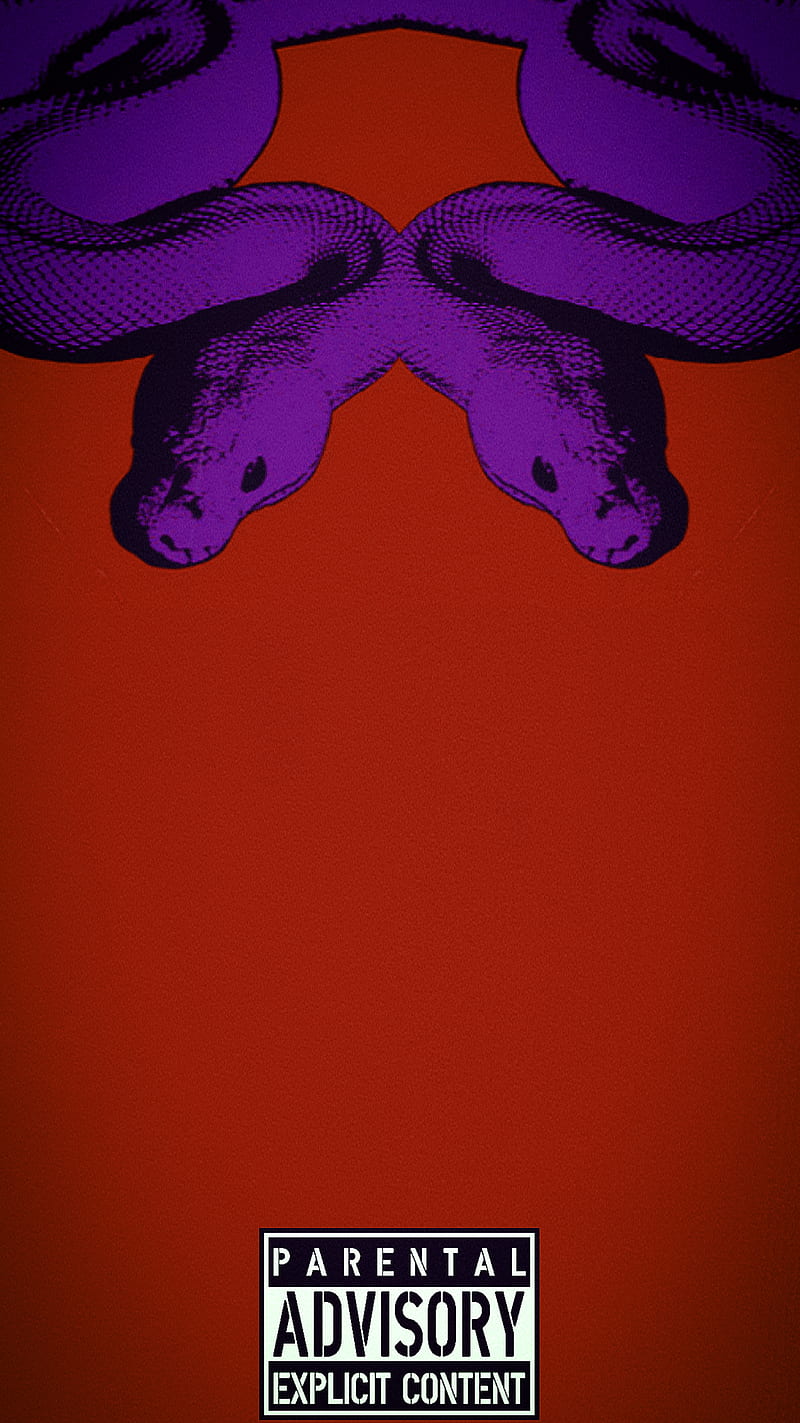 Purple snake , parental advisory, red, HD phone wallpaper
