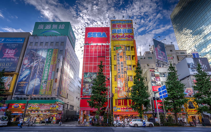 Tokyo, buildings, street, R, Asia, japan, HD wallpaper