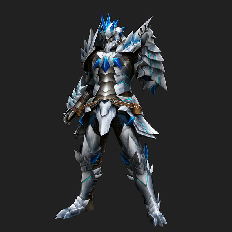 Monster Hunter, armor, blue, cool, ice, knight, sharp, white, HD phone wallpaper