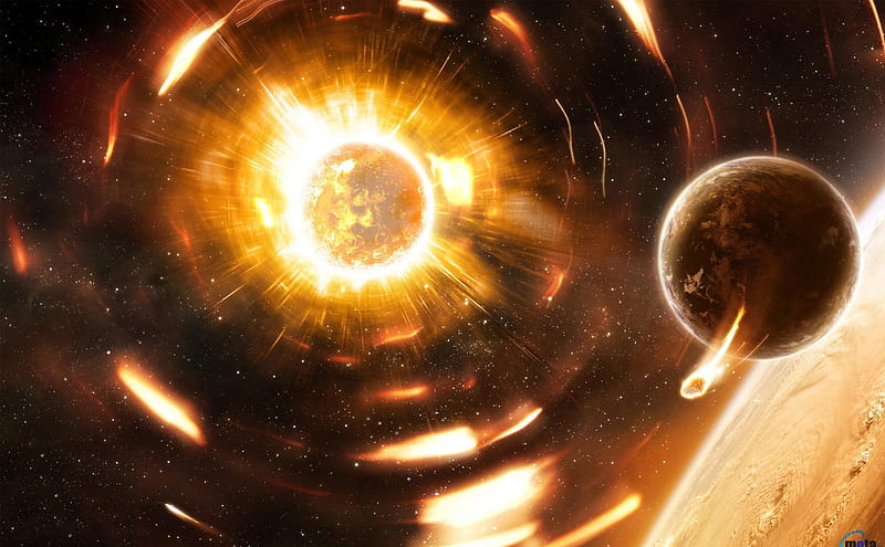 A Planet Explosion, planets, solar, space, explosion, cosmos, HD wallpaper