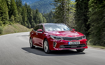 Kia Optima Sportswagon road, 2018 cars, red Optima Sportswagon, korean cars, Kia, HD wallpaper