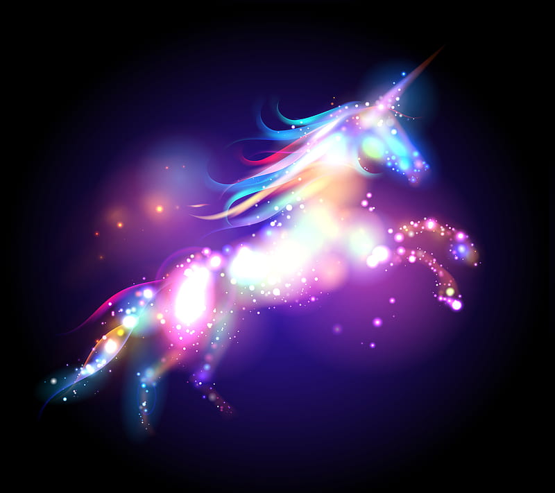Unicorn, colorful, mysterious, HD wallpaper
