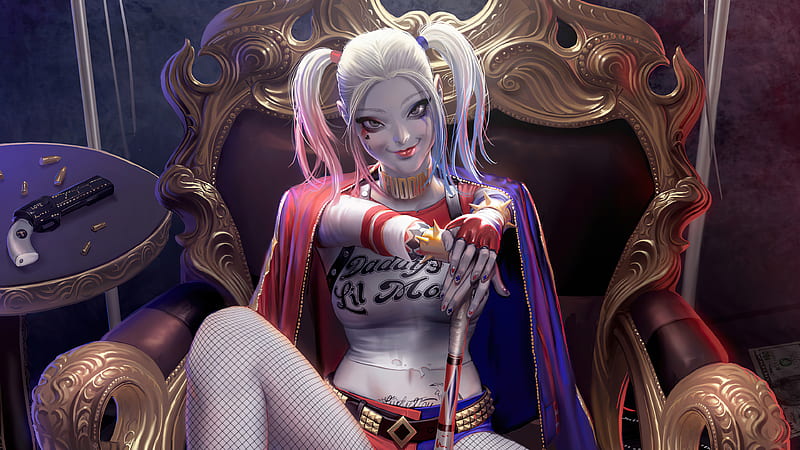 Harley Quinn Money Girl , harley-quinn, superheroes, artwork, artist, artstation, HD wallpaper