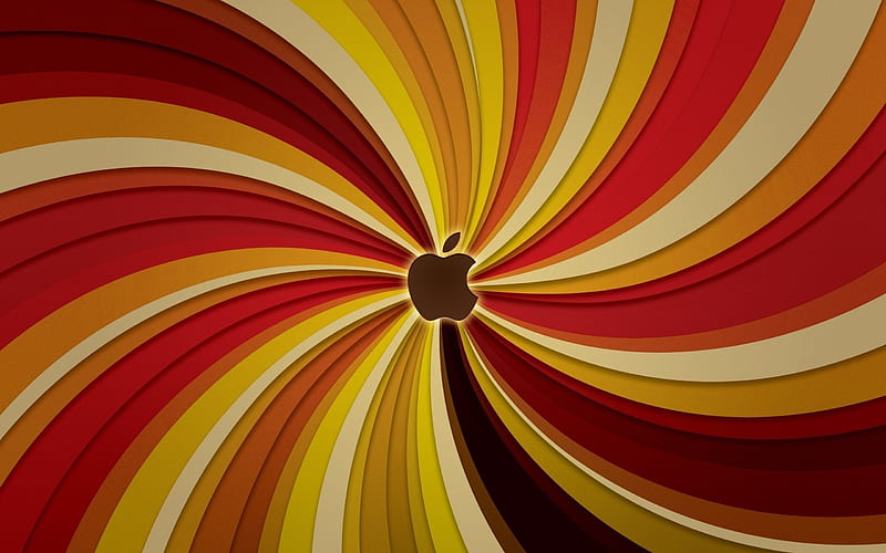 Apple, Mac, vortex, creative, lines, HD wallpaper