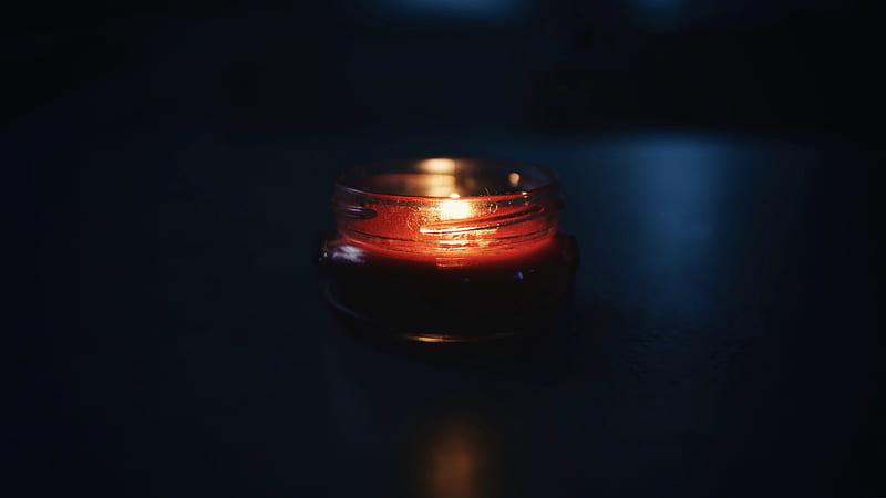 black and red votive candle with flame, HD wallpaper