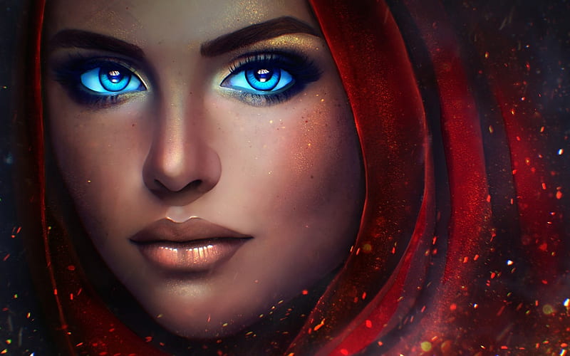 Rebel Of The Sands Fantasy Luminos Girl Redhead Magicnaanavi Blue Eyes Hd Wallpaper Peakpx 