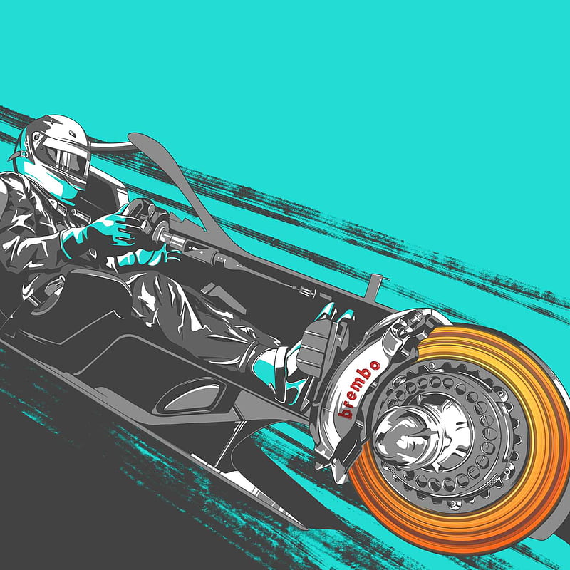 Brembo, racing, illustration, Formula 1, Mercedes AMG Petronas, HD phone wallpaper