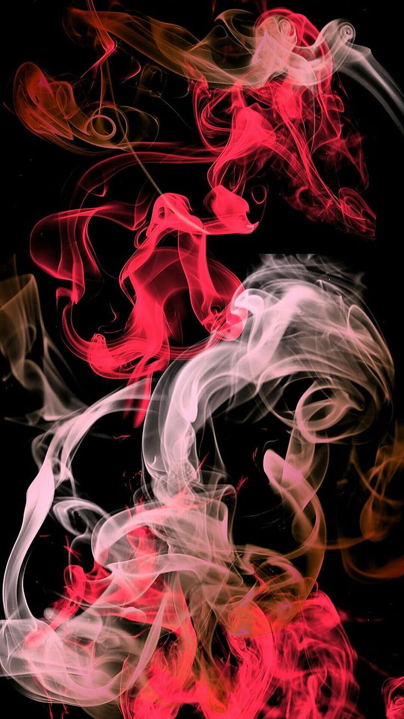 Smoke experience, smoke, flames, colored, colorful, red, humo, HD phone wallpaper