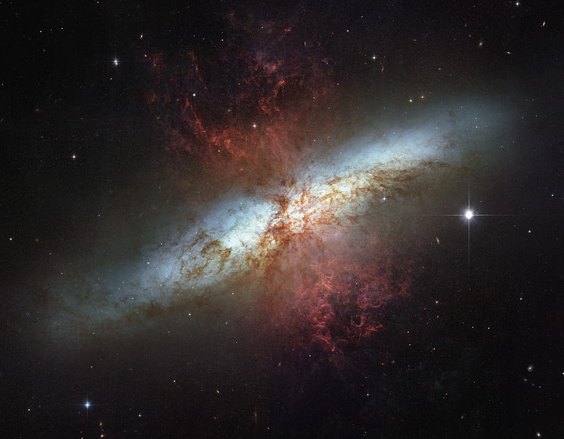 galaxy, space, stars, starburst, messier 82, m82, HD wallpaper