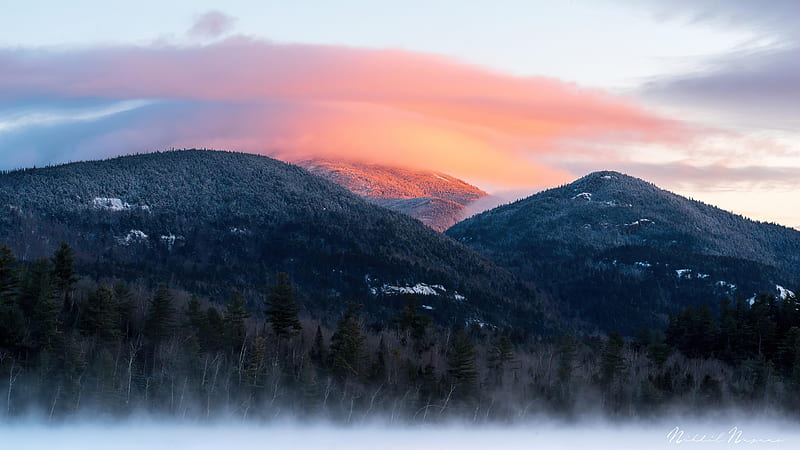 Wintry Morning In The Adirondack Mountains, mountains, morning, nature, HD wallpaper