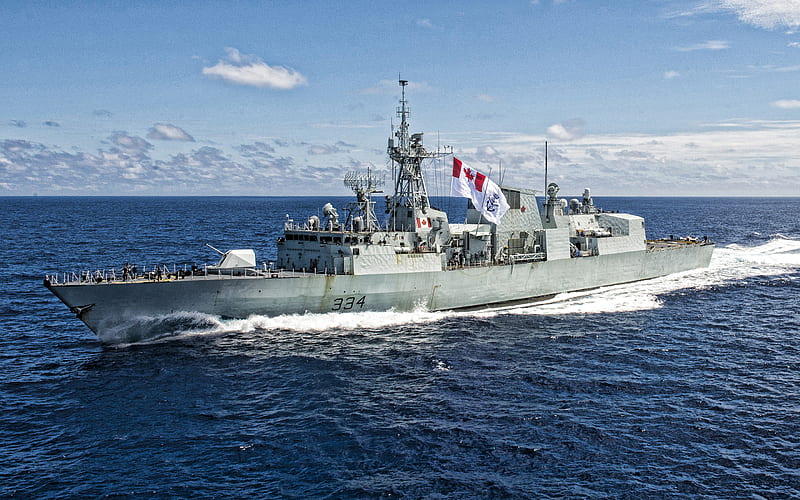 HMCS Regina, FFH 334, Halifax-class frigate, Canadian frigate, Canadian warships, Canadian Forces, Royal Canadian Navy, warship at sea, HD wallpaper