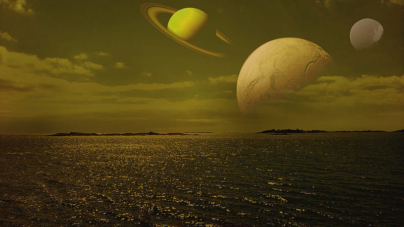 Lakes of Titan, moons, titan, planet, space, HD wallpaper