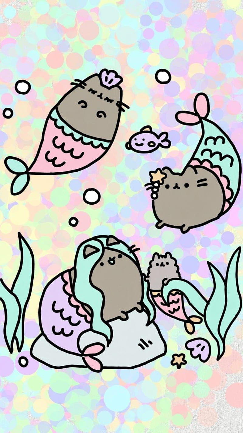 pusheencat #pusheen #cat #cute #sweet #love. Pusheen cute, Mermaid , Kawaii, HD phone wallpaper