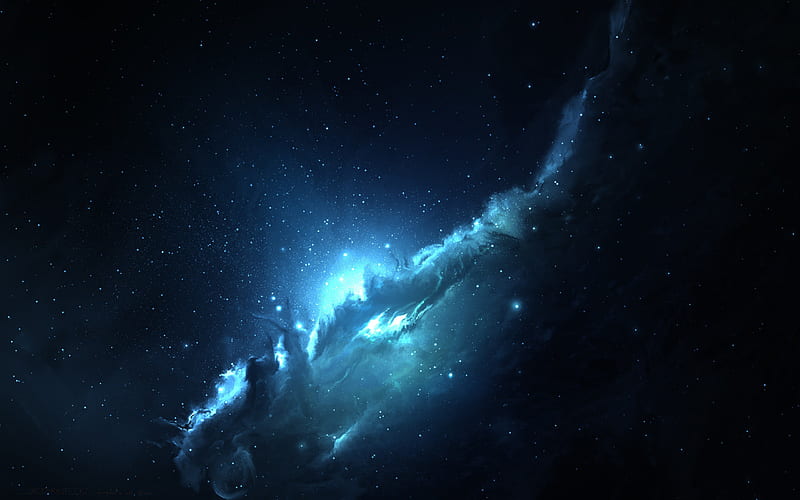 Atlantis blue nebula-Universe Digital, HD wallpaper