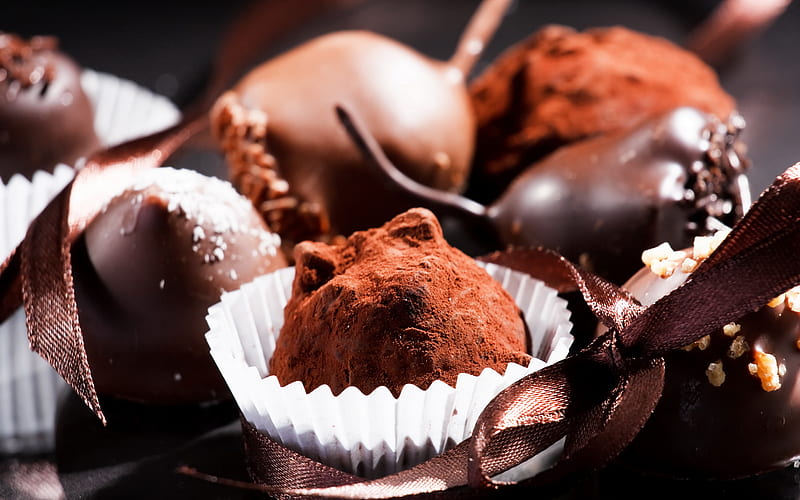 Сhocholate truffle, cocholate, candy, truffle, sweets, food, tasty, HD wallpaper