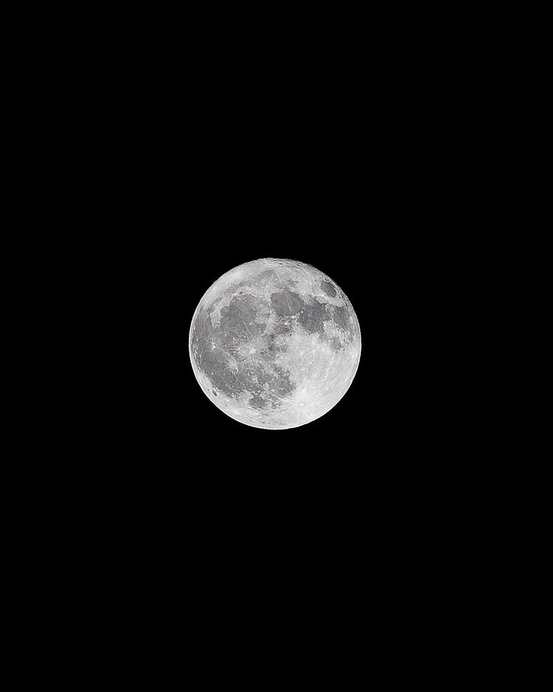 moon, full moon, bw, satellite, dark, HD phone wallpaper
